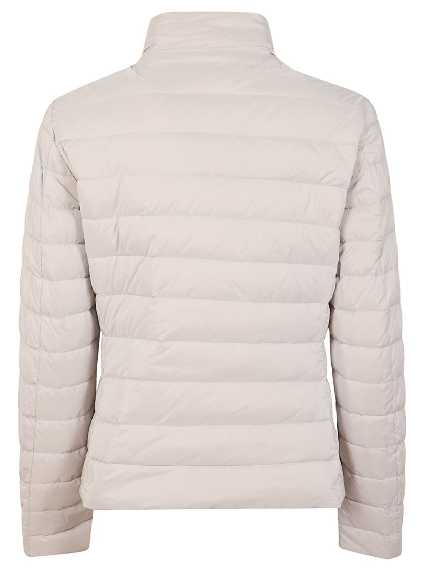 Moorer Double-breasted Quilted Down Coat With Shiny Buttons In White