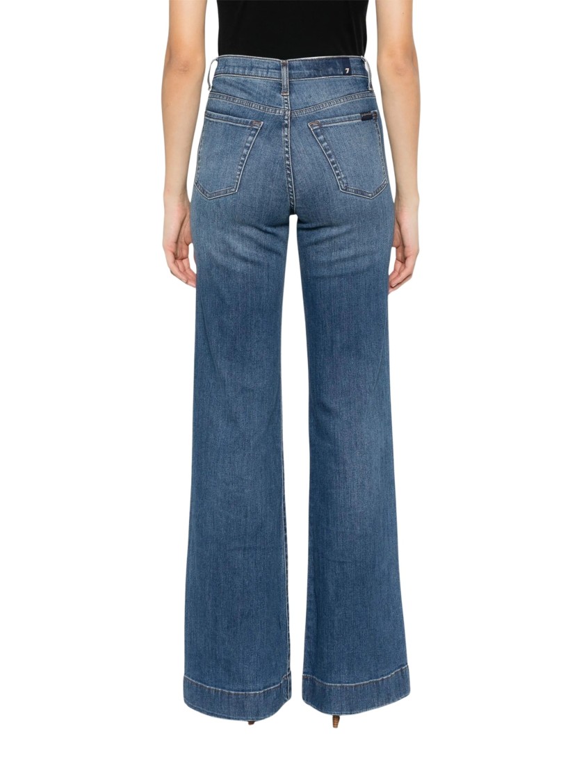 7 FOR ALL MANKIND 7 FOR ALL MANKIND WIDE-LEG HIGH-WAIST JEANS WITH VINTAGE FADING