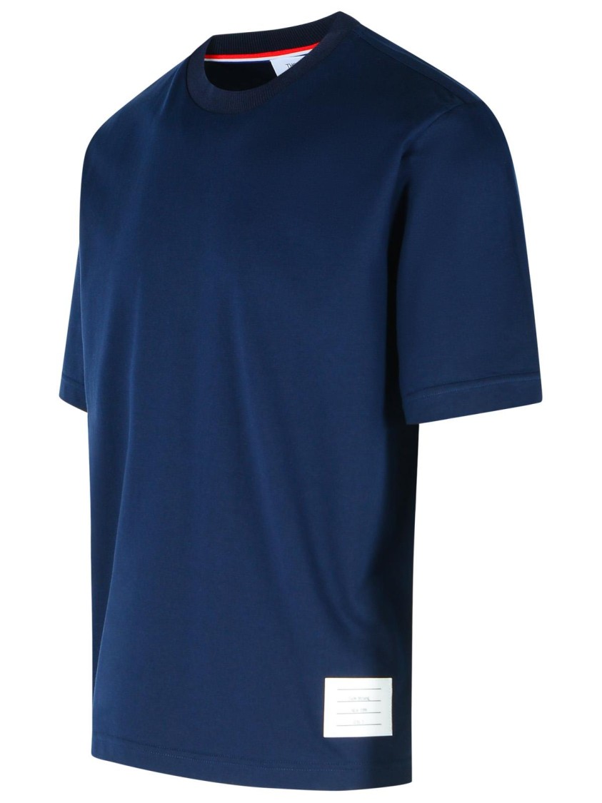 Tシャツ・カットソー Thom Browne Oversized Cotton T-Shirt With Tricolor Stripe Thom Browne Oversized Cotton T-Shirt With Tricolor Stripe