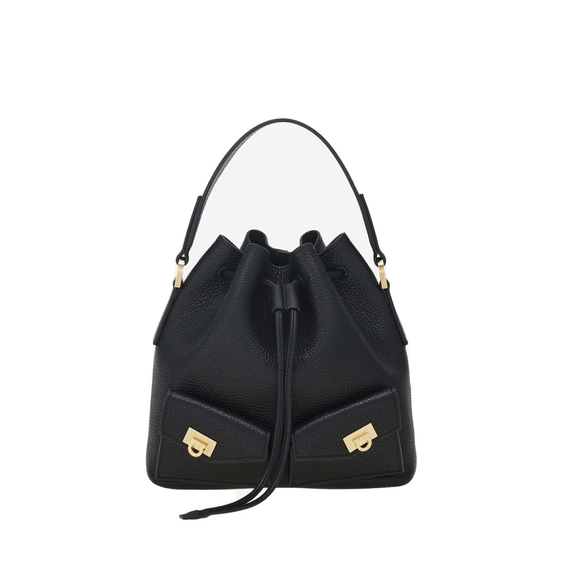 Salvatore Ferragamo Grained Leather Bucket Bag