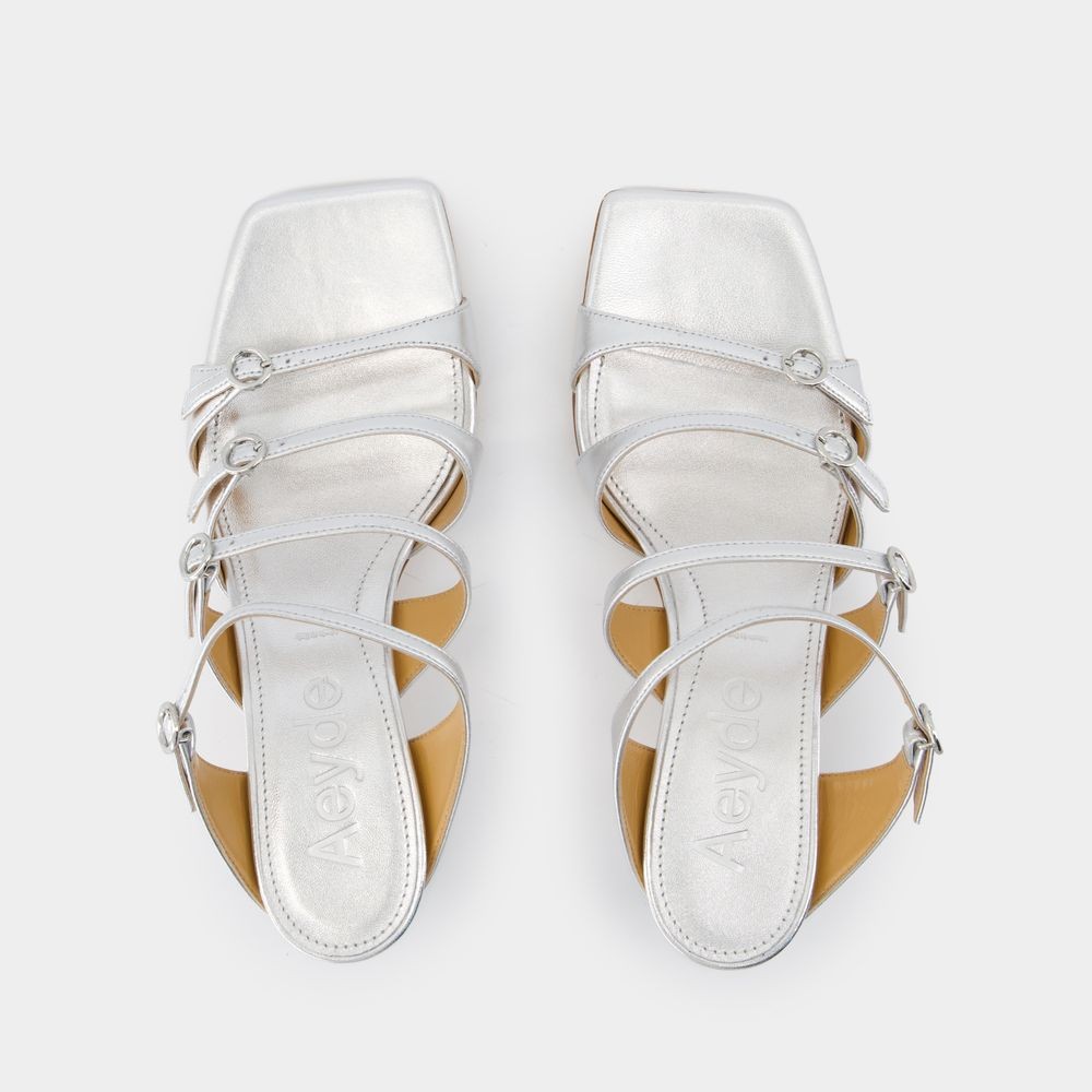 Shop Aeyde Aeydē Eanna Pumps - Leather - Silver