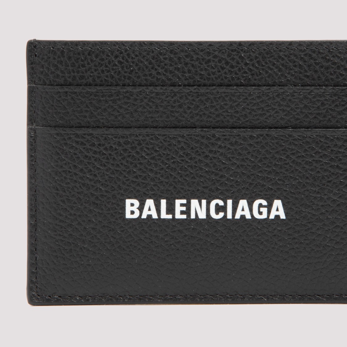 Balenciaga Black Leather Card Holder In Black