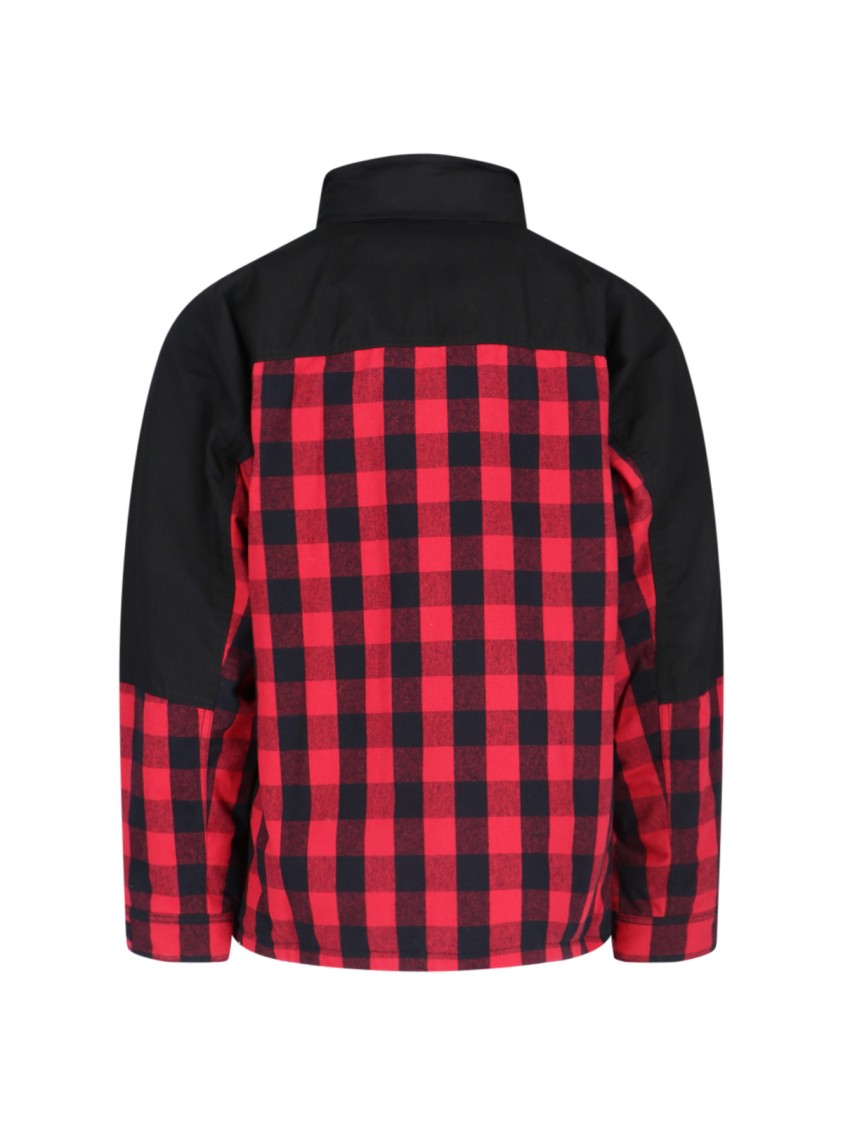 Shop Junya Watanabe Checked Technical Jacket In Black Cotton Geometric Checked
