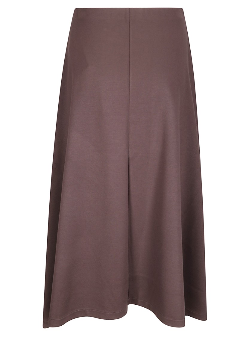 Hira Brown Flared Skirt In Heavy Fabric In Brown