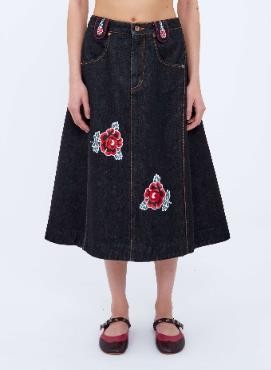 Molly Goddard Skirt Woman Color Blue In Blue
