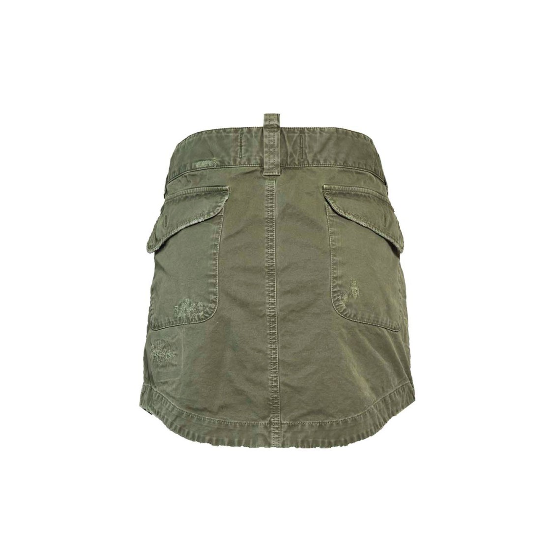 Dsquared2 Green Cotton Military Miniskirt In Grey