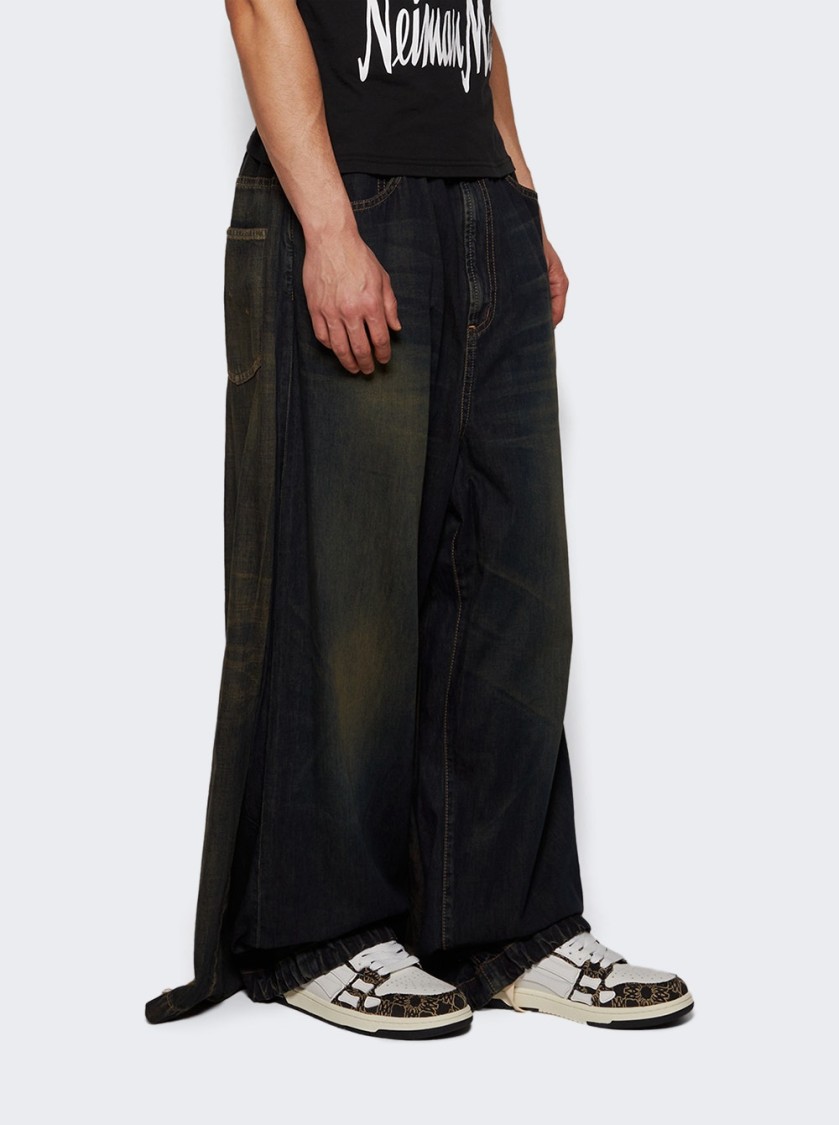 Amiri Quad Skel Panelled Leather Snekaers
