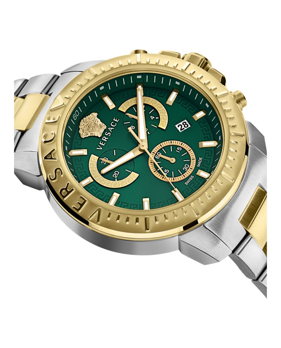Versace New Chrono Chronograph Watch In Green