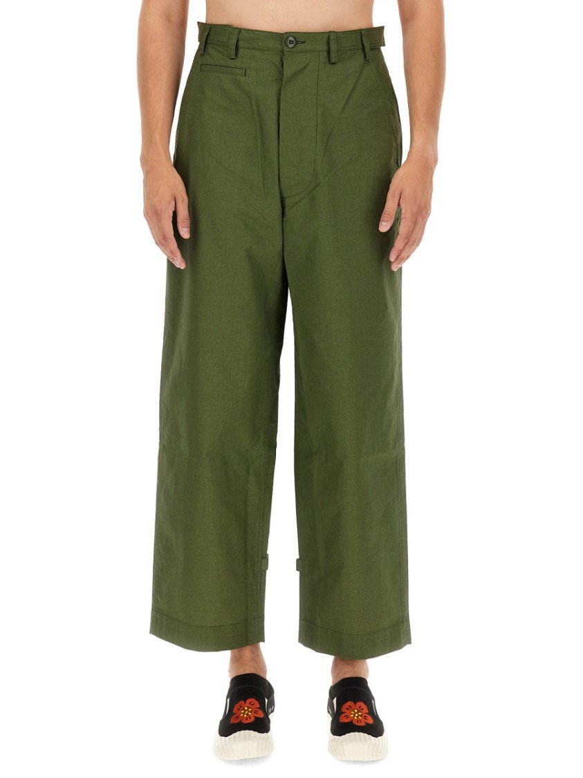 Kenzo Straight Fit Pants In Green