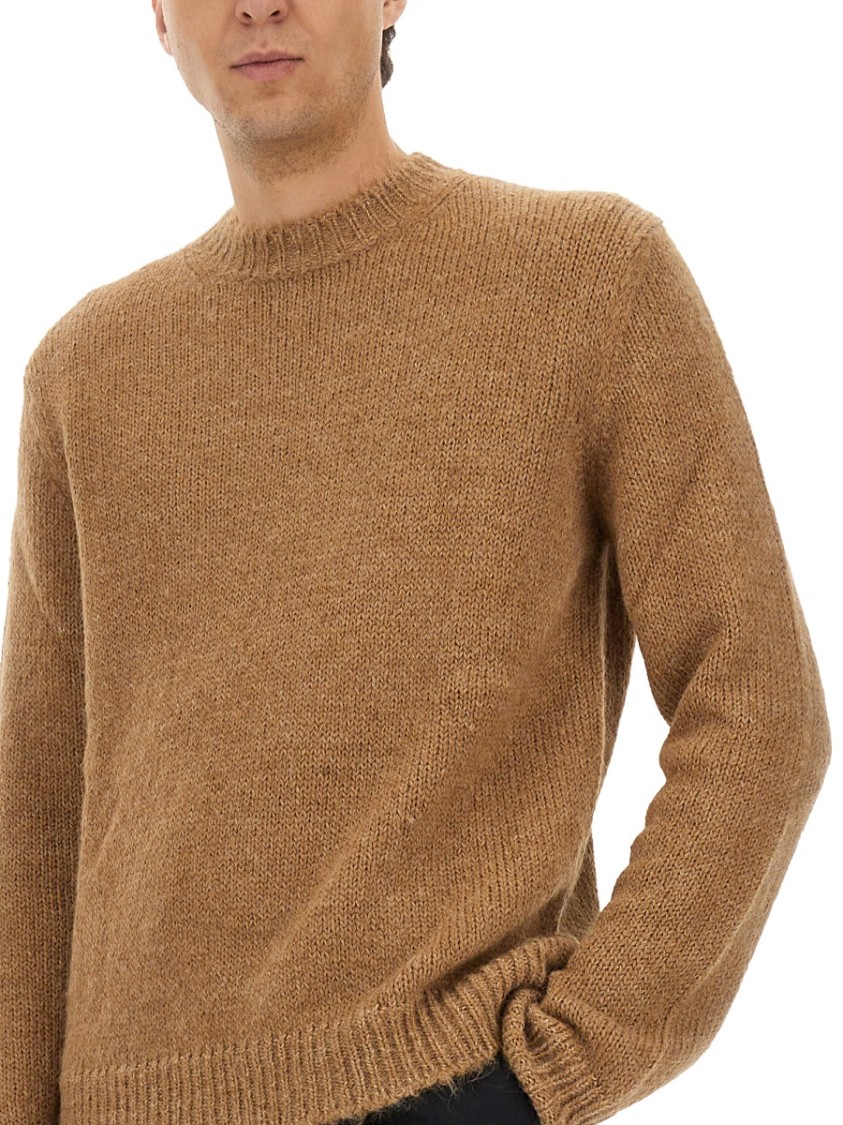 Jil Sander Relaxed Fit Wool Blend Sweater In Brown
