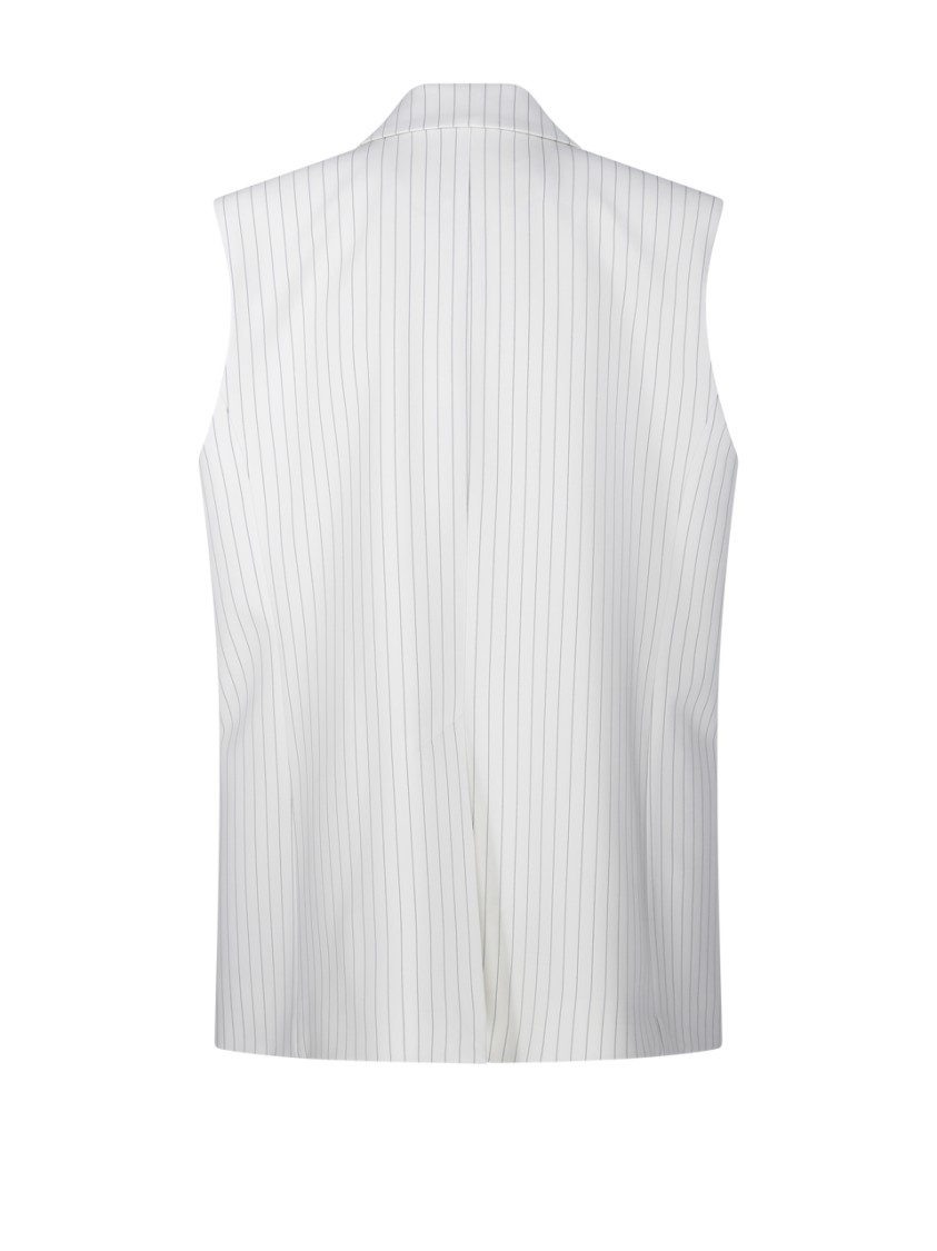 P.a.r.o.s.h Parosh Sleeveless Double-breasted Over Jacket In White