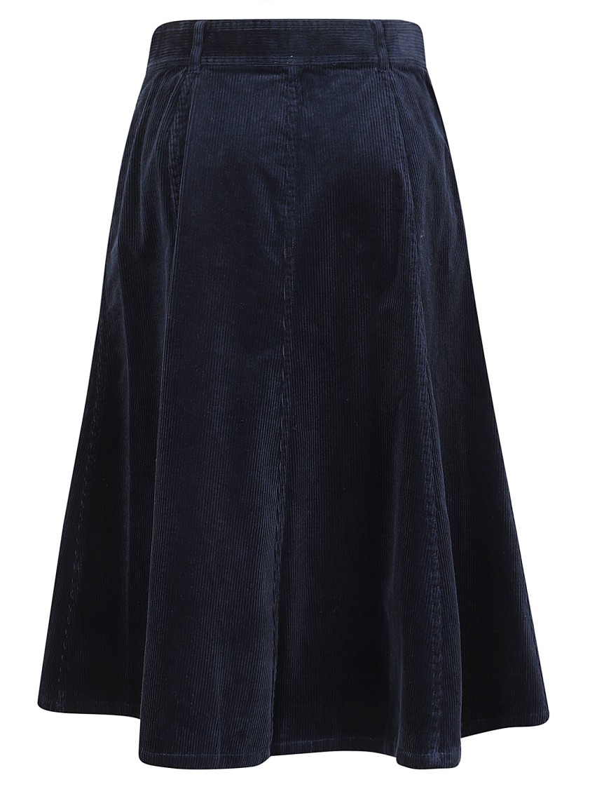 Polo Ralph Lauren A-line Cotton Skirt With Button-down Front In Black