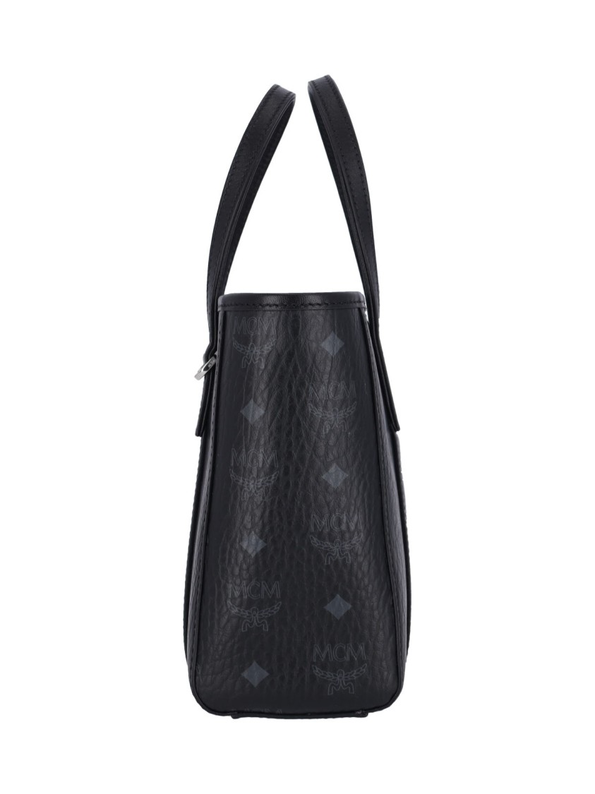 Mcm Structured Shoulder Bag With Textured Finish | THE LIST Mcm Structured Shoulder Bag With Textured Finish | THE LIST