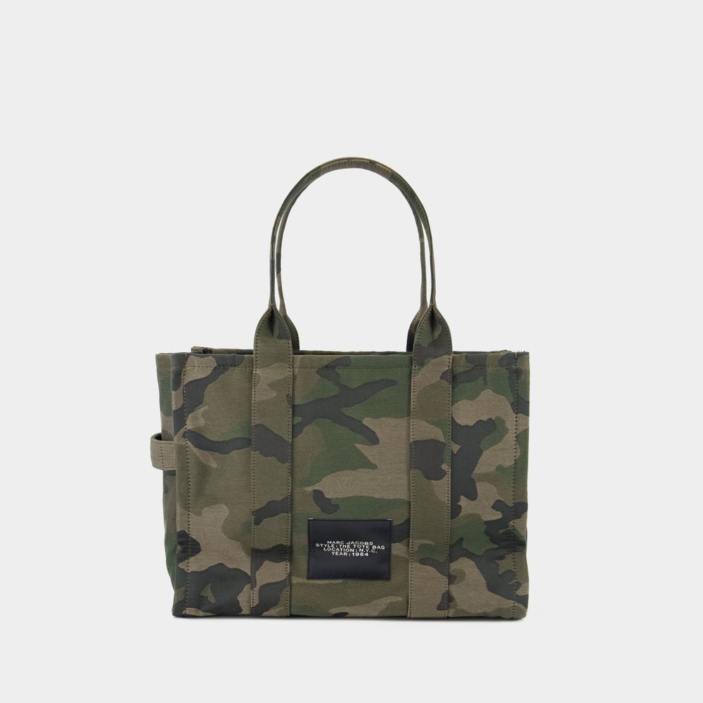 Shop Marc Jacobs The Large Tote - Cotton - Printed In Grey