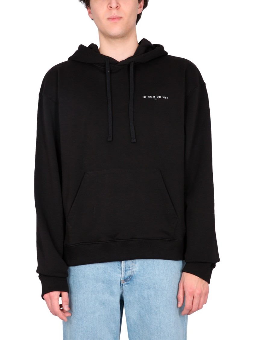 Ih Nom Uh Nit Relaxed Fit Black Hoodie With Graphic Design