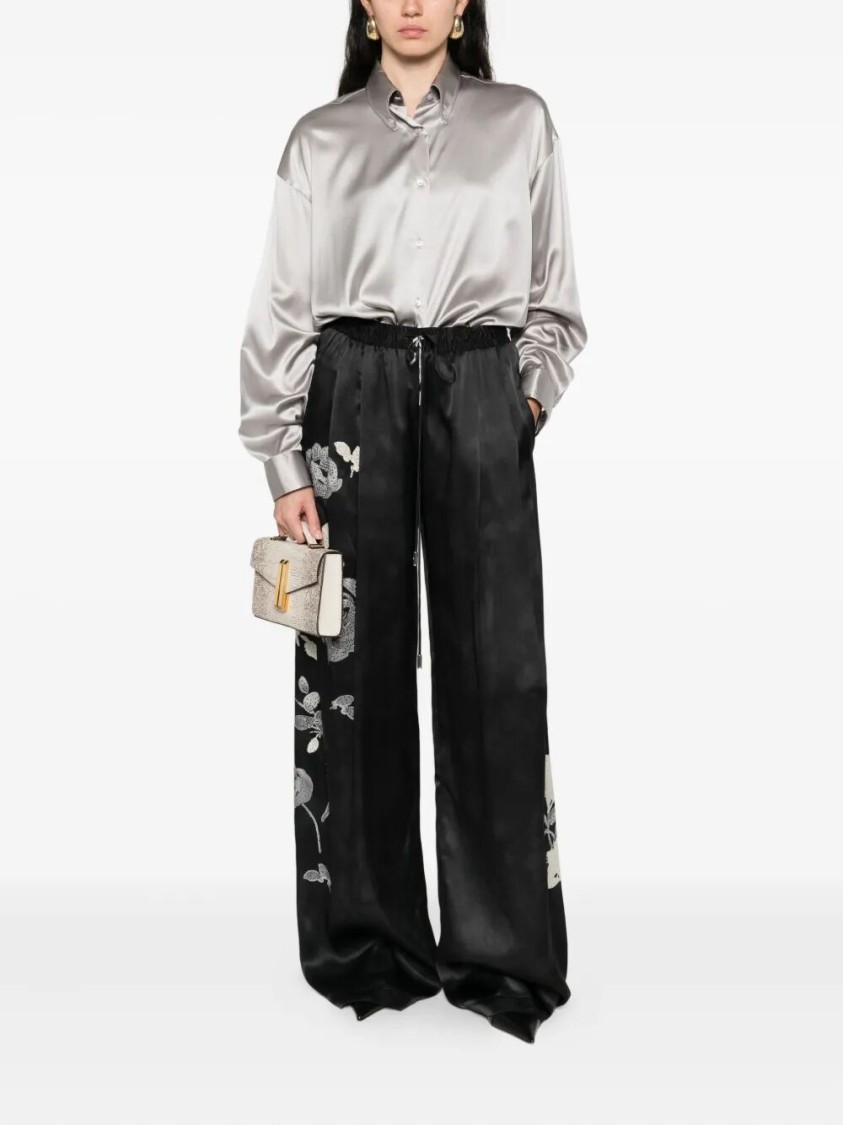 Ermanno Scervino Lustrous Silk Button-up Shirt In White