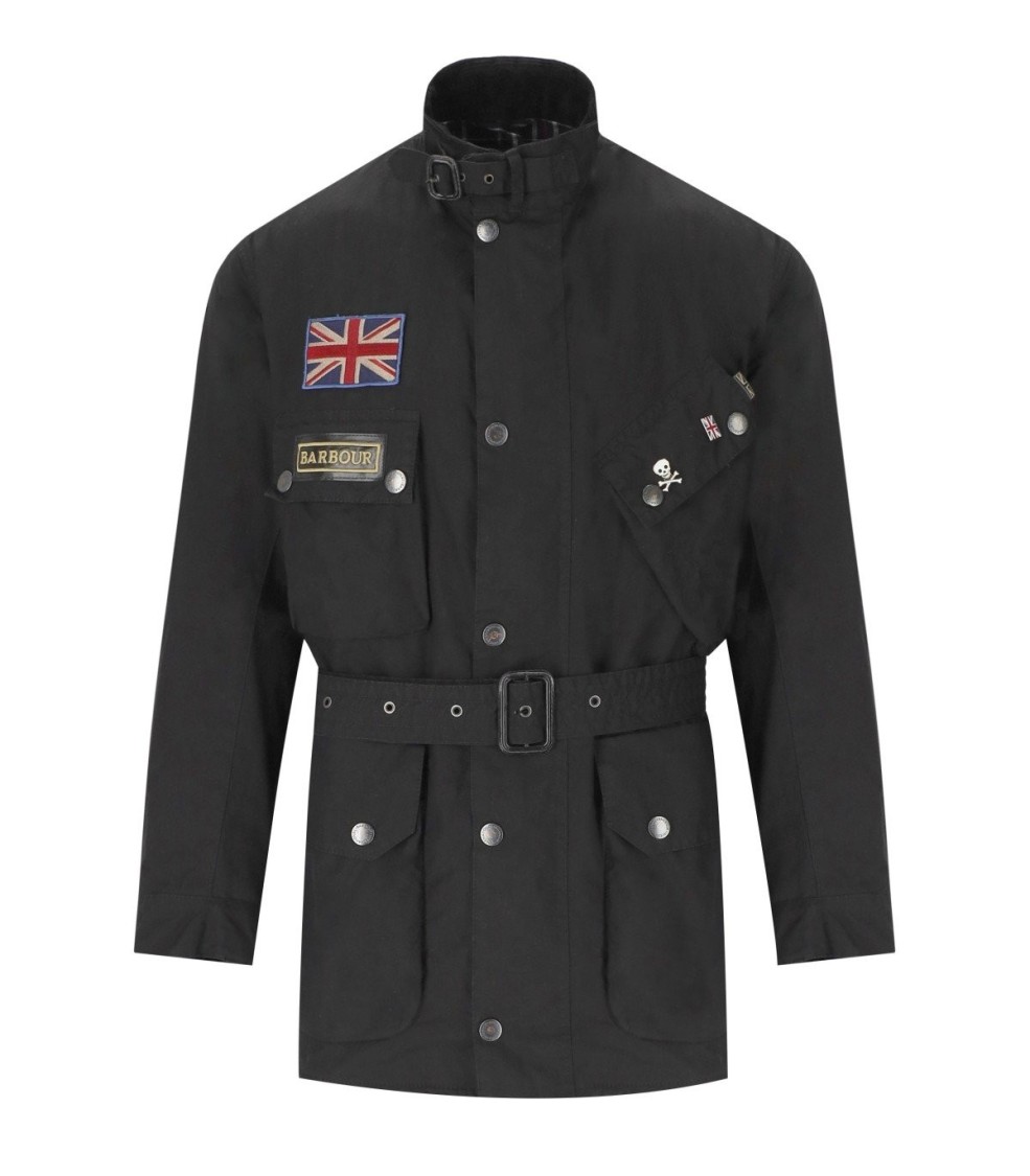 BARBOUR BARBOUR INTERNATIONAL STEVE MCQUEEN 60TH ANNIVERSARY WAX BLACK JACKET