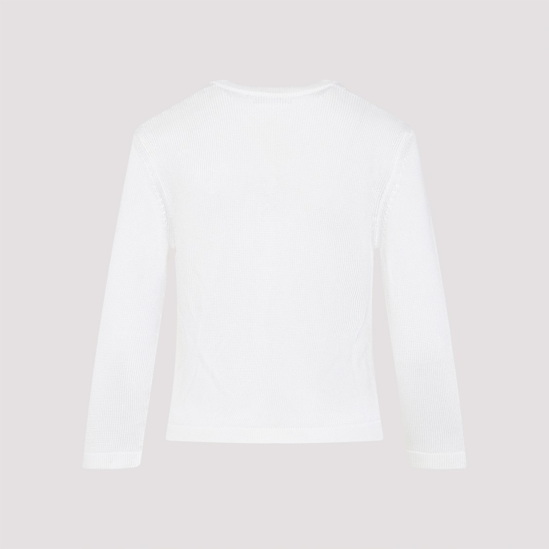Jil Sander Button-up White Viscose Sweater With Floral Embellishment In White