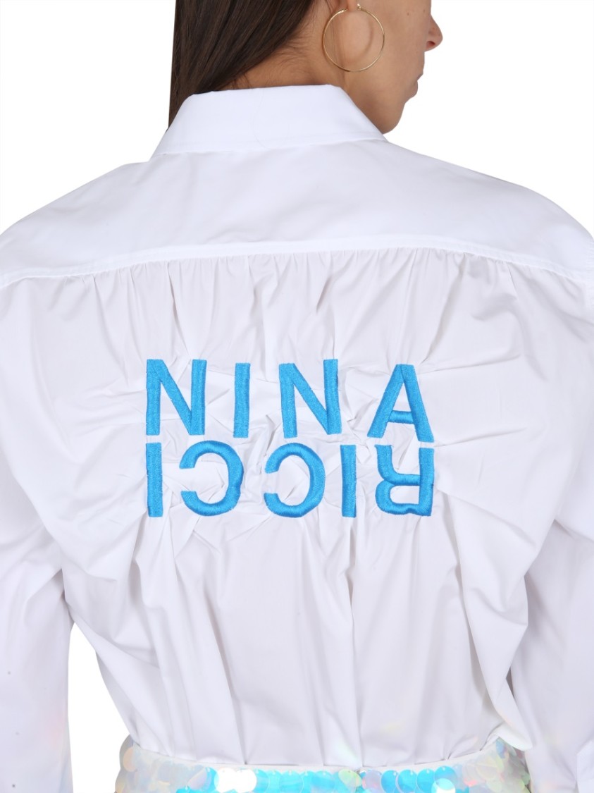 Nina Ricci Relaxed Fit White Button Closure Shirt