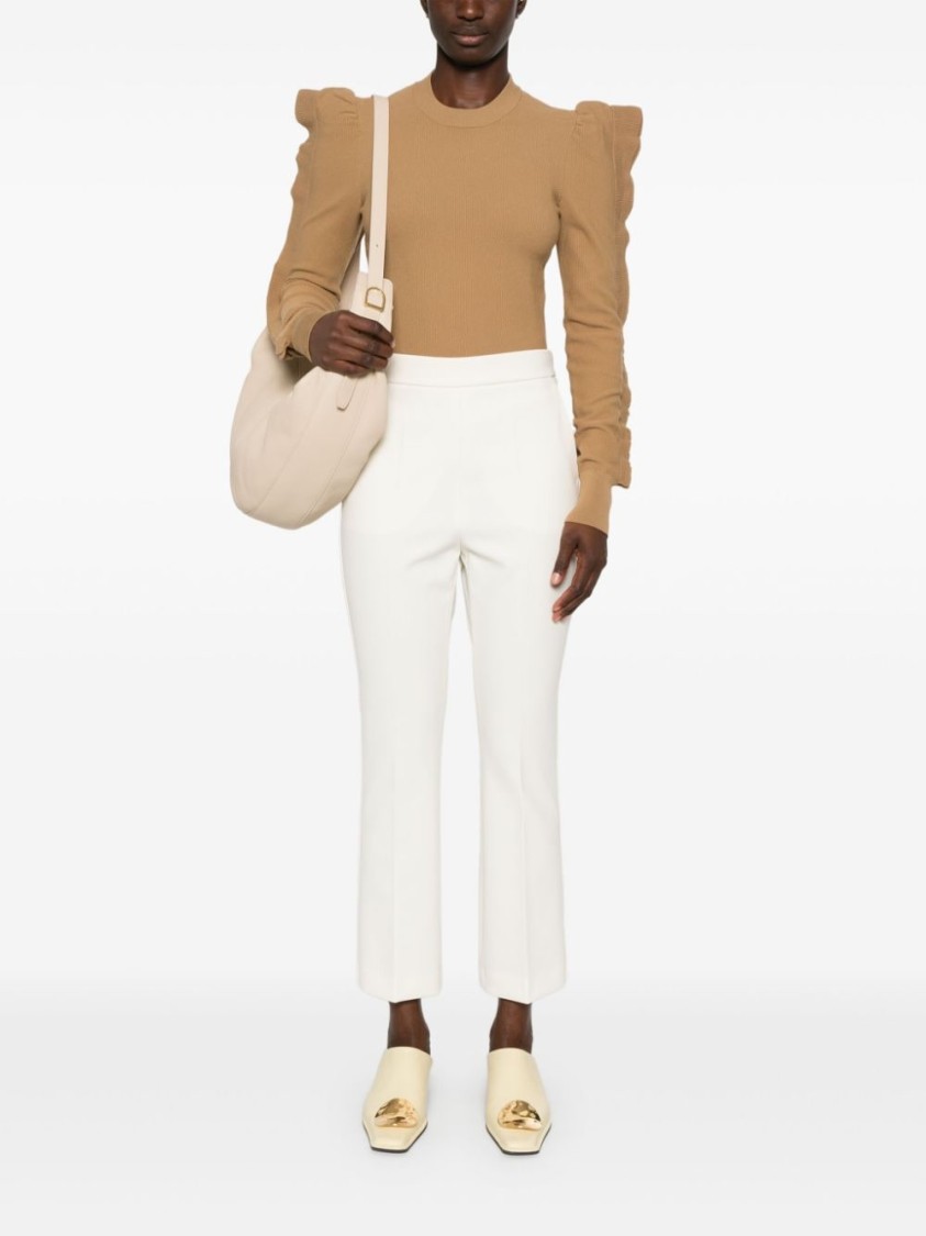 Max Mara Pleated Casual Pants In White