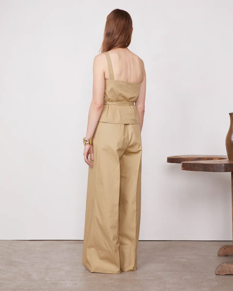 Officine Generale Double-breasted Strap Top With Asymmetrical Hem