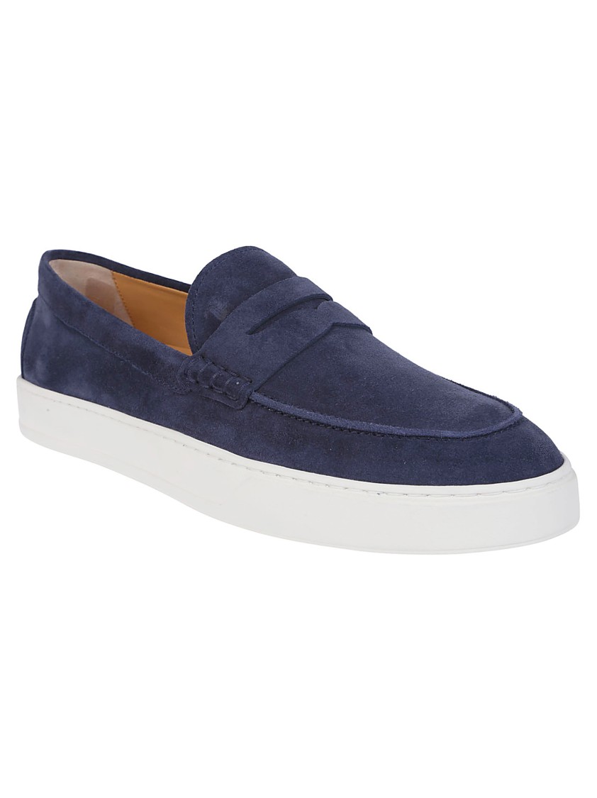 Tod's Low-profile Leather Moccasin Shoes With Rubber Sole In Black