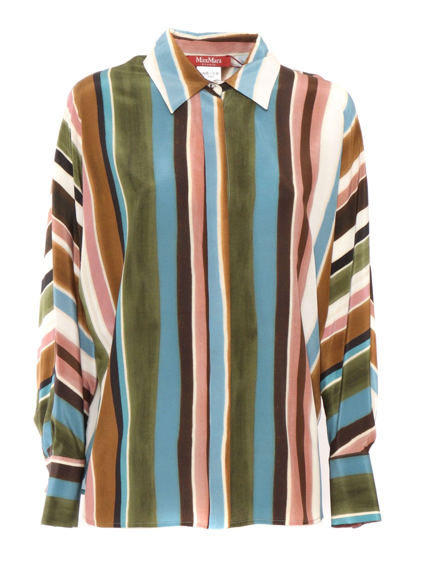 Max Mara Shirt In Patterned Crepe De Chine