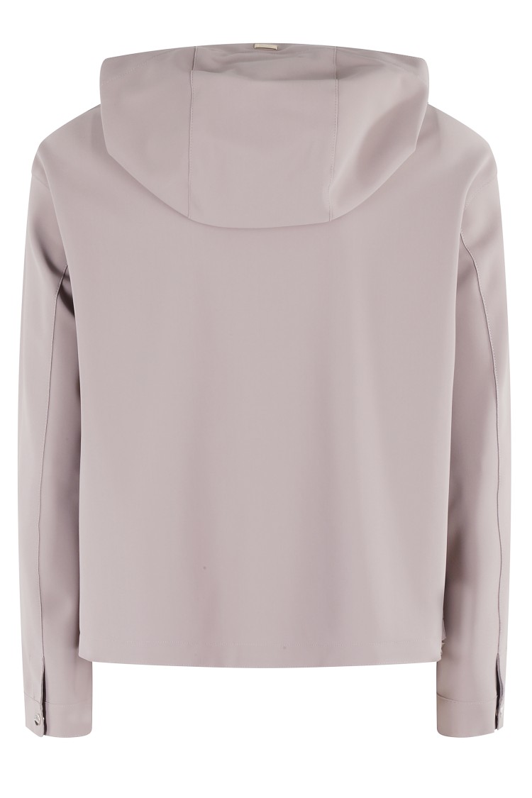 Herno Technical Stretch Jacket With Adjustable Hood In Grey