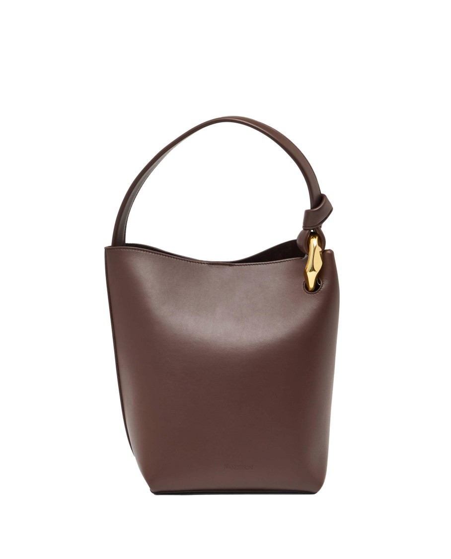 Jw Anderson J. W. Anderson Sleek Bucket Bag With Magnetic Closure In Brown
