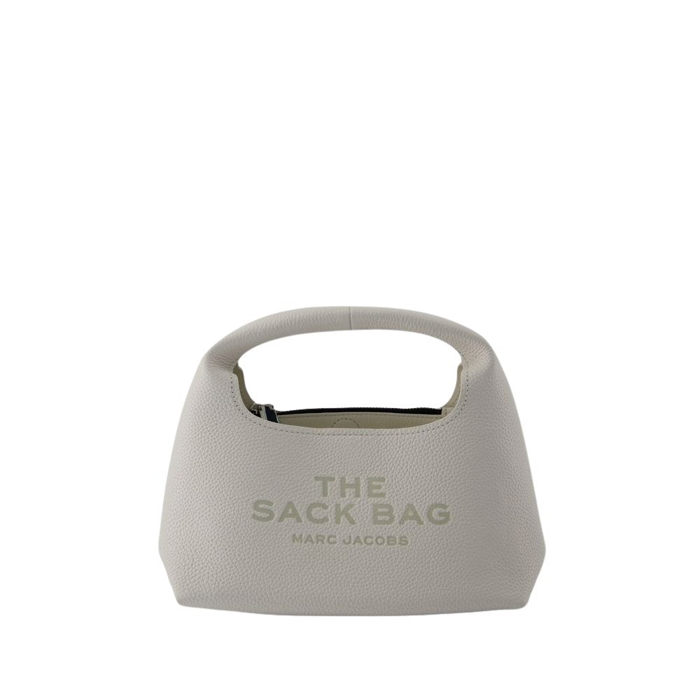 Marc Jacobs White Leather Mini The Sack Bag Handbag In Grey