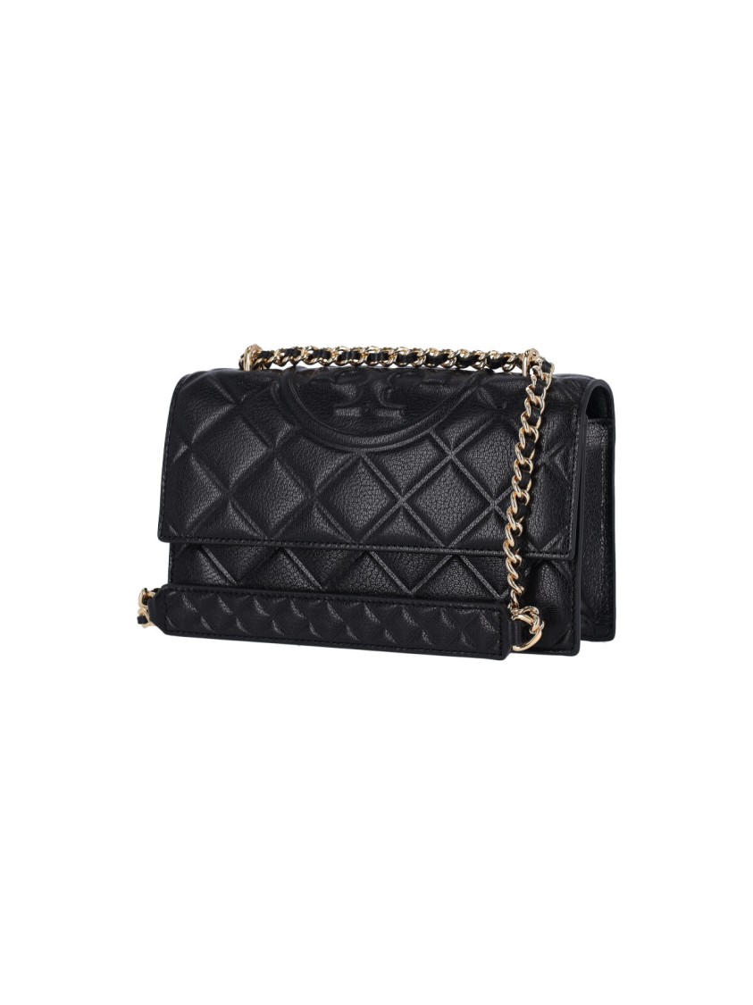 Tory Burch Fleming Convertibile Shoulder Bags Black