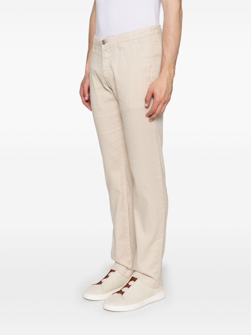 Jacob Cohen Almond Beige Tailored Jeans With Modern Fit And Functional Pockets