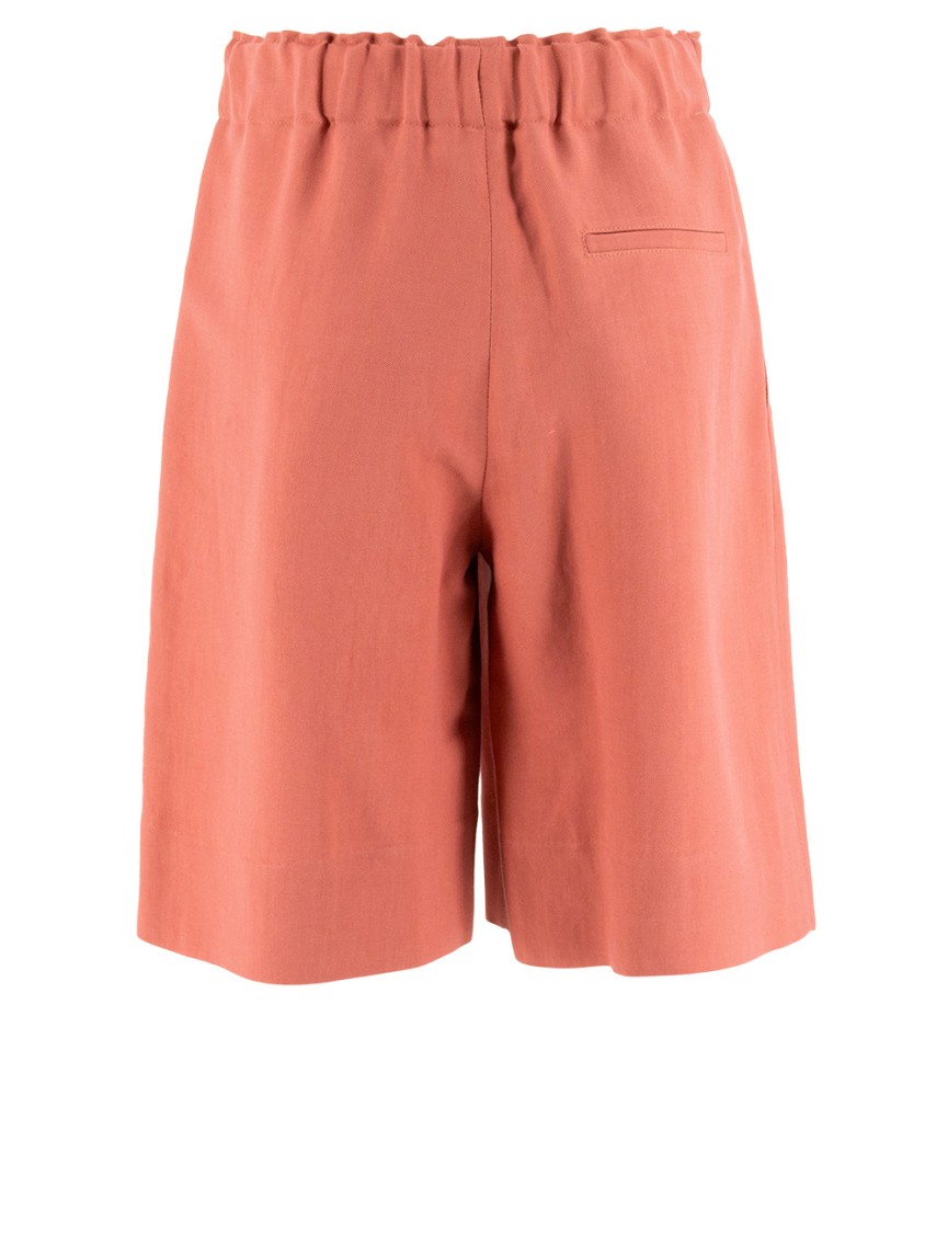 Antonelli High-waist Red Bermudas With Elastic Waistband