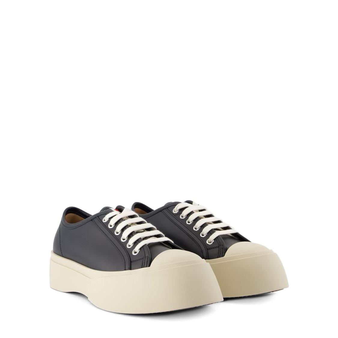 Shop Marni Textured Calf Hair And Leather Sneakers