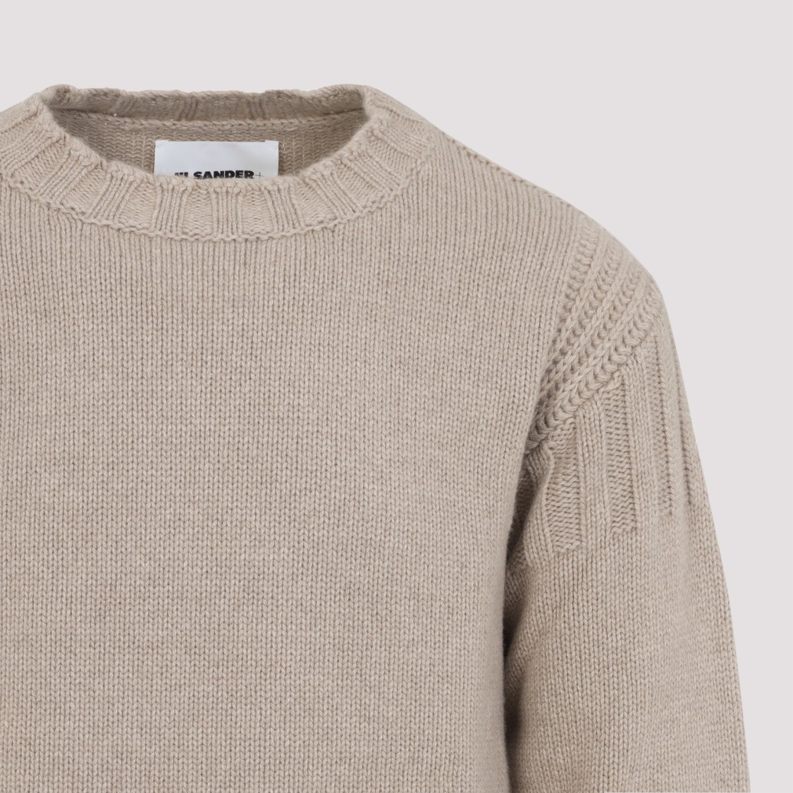Jil Sander Sand Stone Cashmere Long Sleeves Cn Sweater In Brown