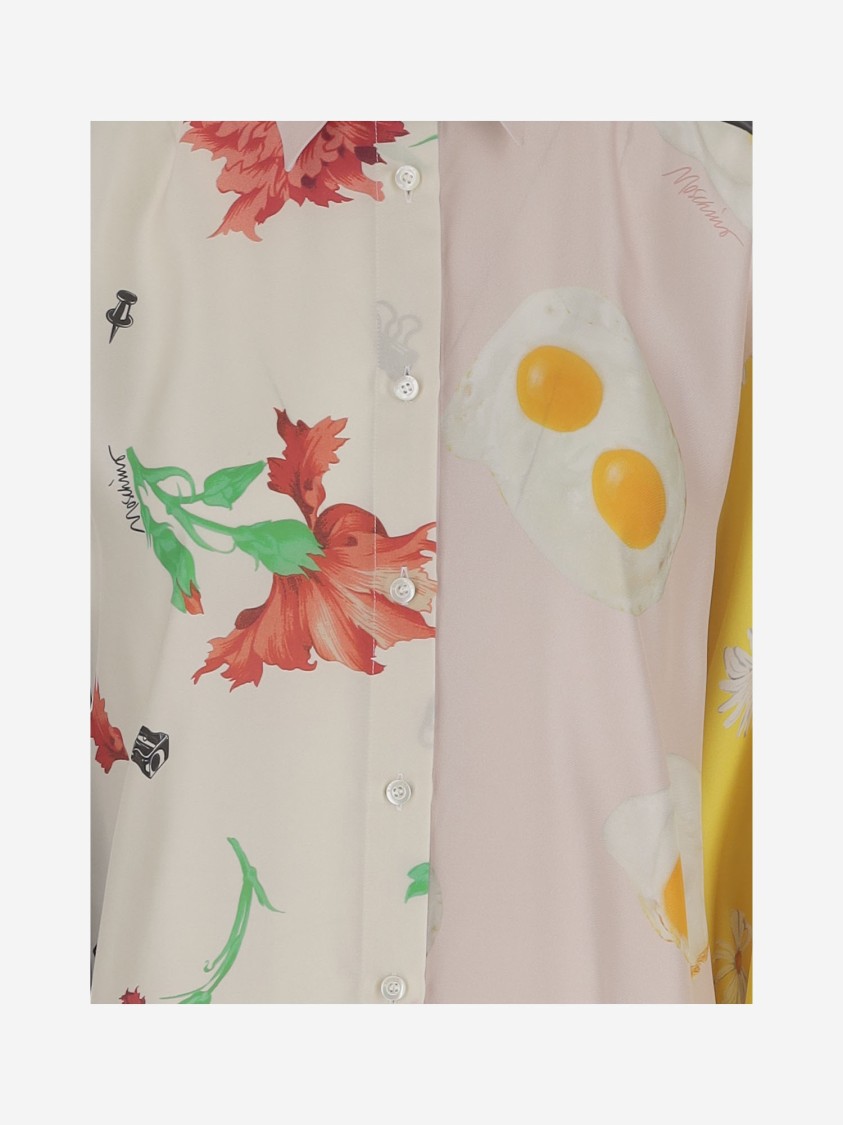 Moschino Oversized Mixed Print French Collar Long Sleeves