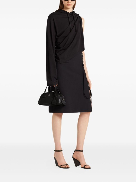 Courrèges Structured Black Leather 'Friday' Tote Tote Bag