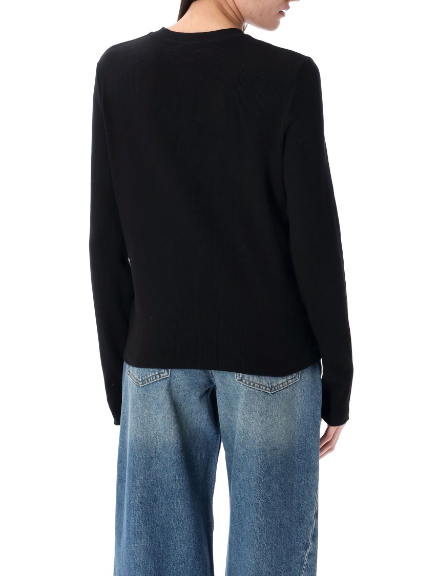 Shop Anine Bing Ribbed Slim-fit T-shirt In Black