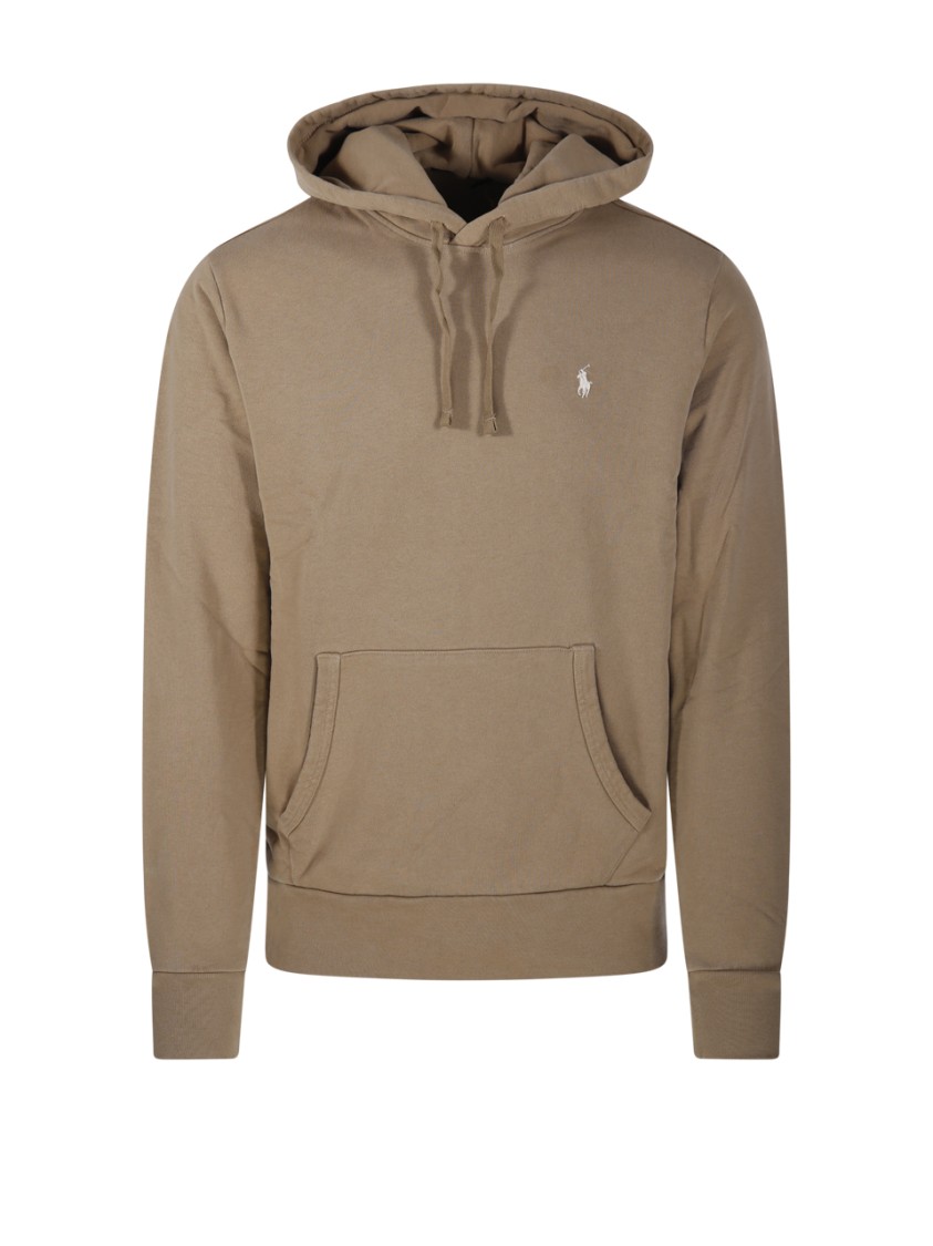 Polo Ralph Lauren Classic Hoodie Sweatshirt With Kangaroo Pocket In Brown