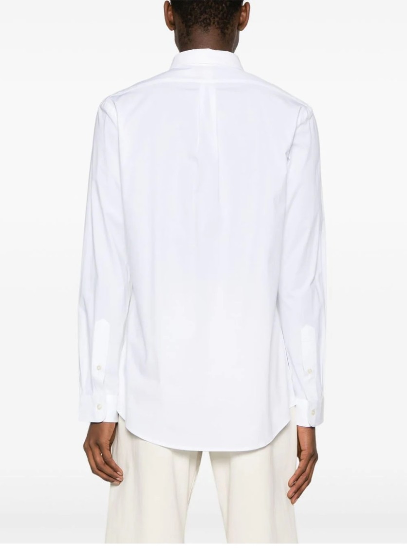 Polo Ralph Lauren Polo Pony-embroidered Long-sleeve Shirt In White