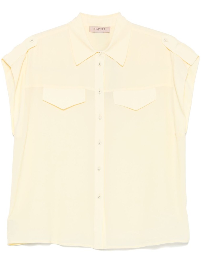 Shop Twinset Twin-set Relaxed-fit Short Sleeves Blouse In Yellow