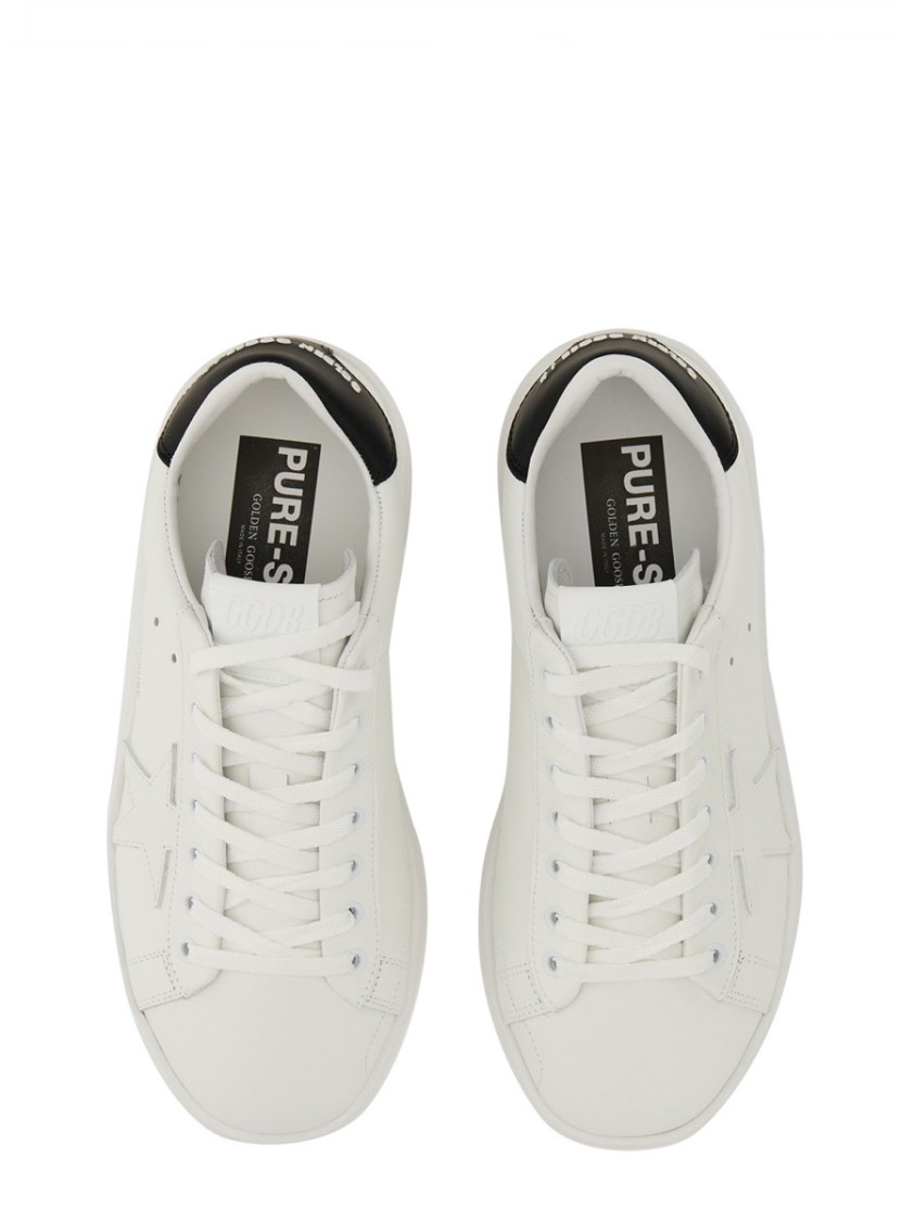 Golden Goose Mens Silver Com Pure Star Bio Logo-print Faux-leather Low-top Trainers In White