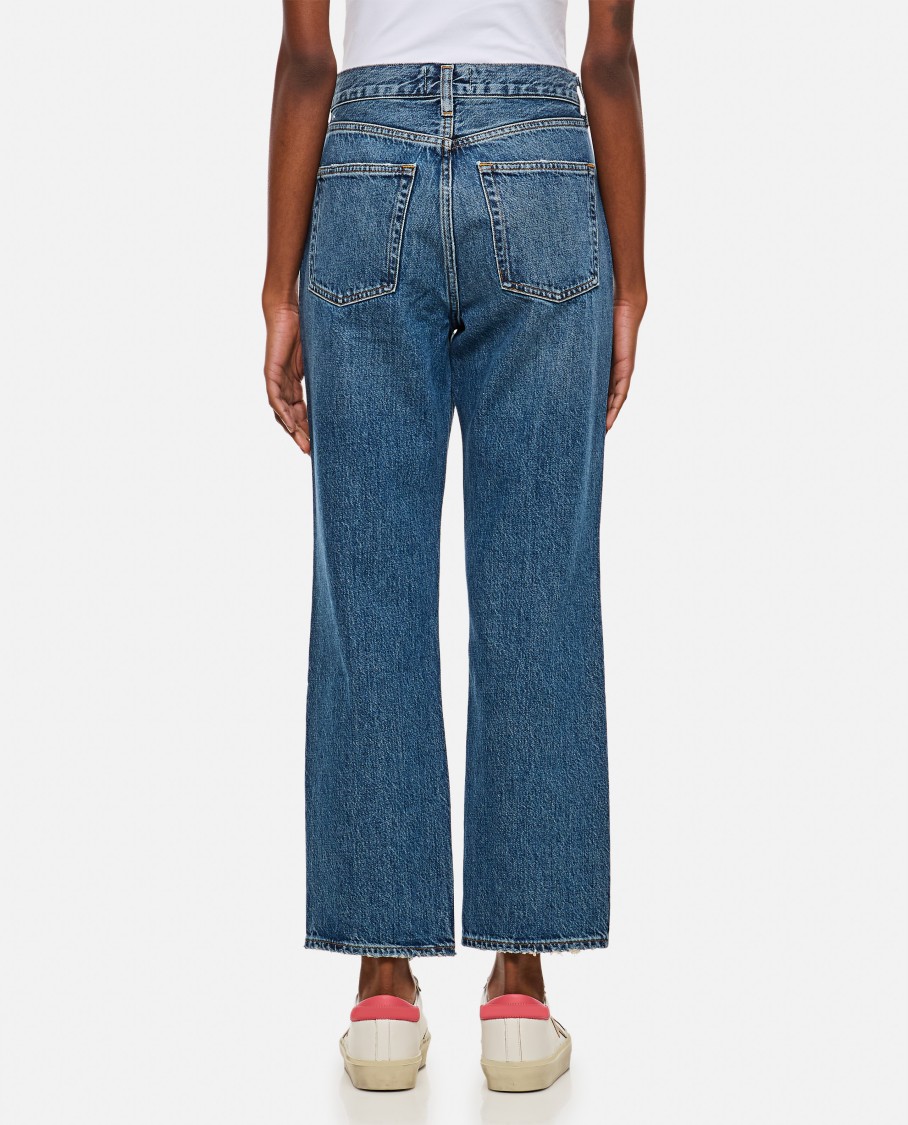 Agolde Riley High Rise Straight Crop In Blue