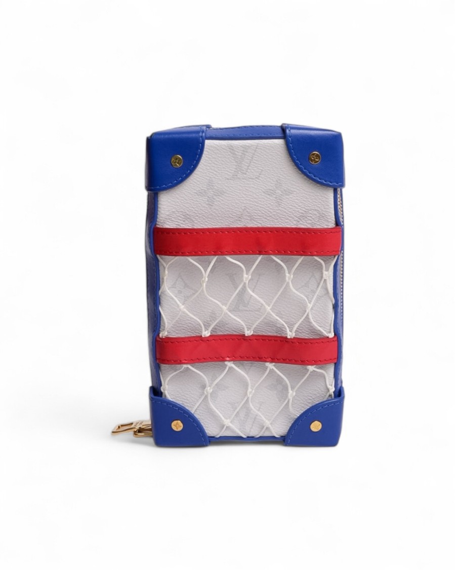 Pre-owned Louis Vuitton Trunk Soft Tricolor X Nba Clutch Bag In Blue