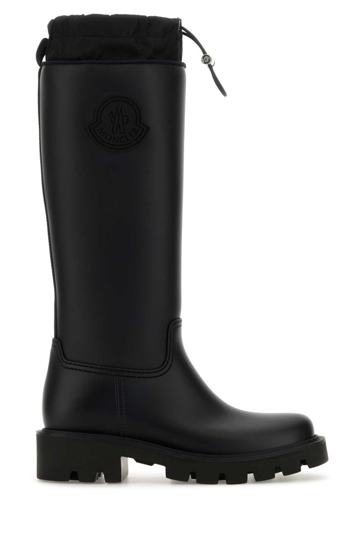 Moncler Black Kickstream High Rain Tall Boots In Black