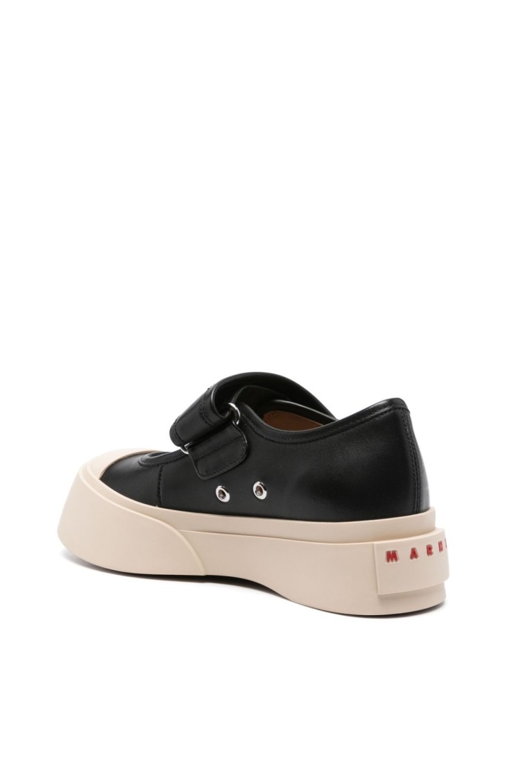 MARNI MARNI BLACK SNEAKERS WITH PLATFORM SOLE AND DISTINCTIVE STRAP