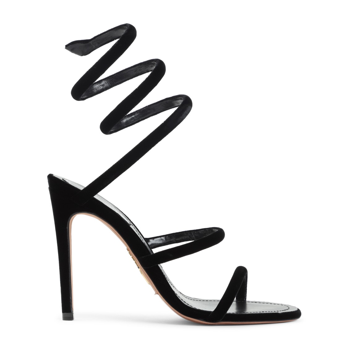 René Caovilla Spiral-designed Velvet And Leather Pumps