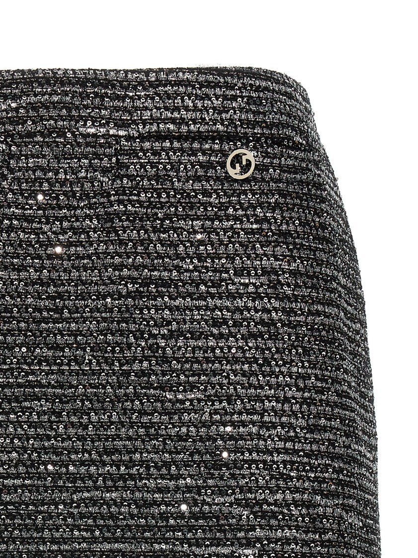 Gucci Lamé Tweed Skirt In Gray