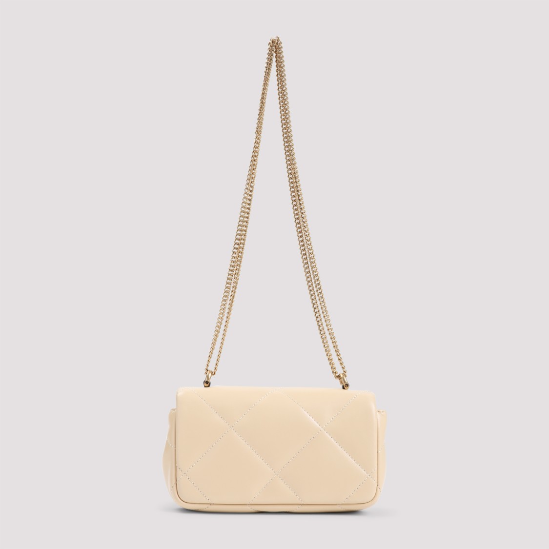 Tory Burch Vanilla Cream Cow Leather Kira Diamond Mini Bag In Neutrals