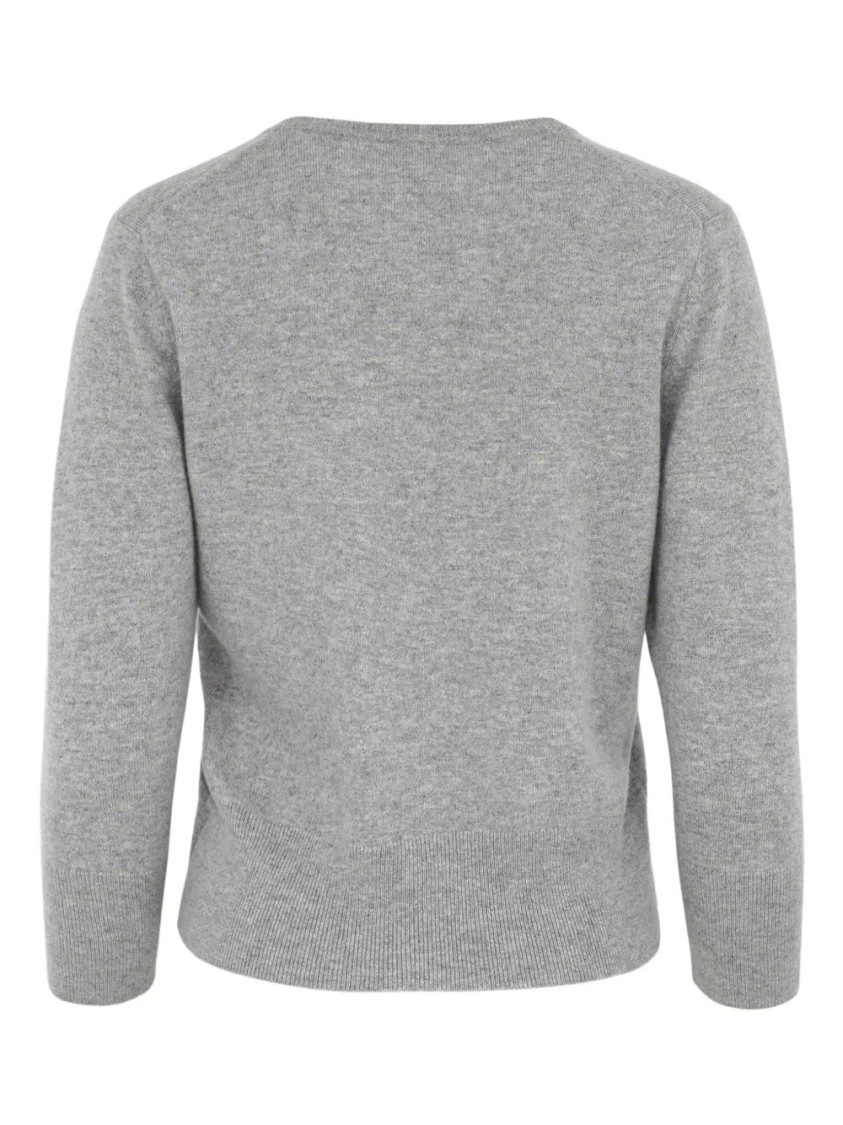 Vince Pearl-button Wool-blend Cardigan In Heather Mid Grey In Gray